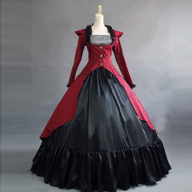 UPPADA Robe Victorienne Grande Taille pour Femmes à Laçage Manches Évasées Robe de Bal avec Corset Robe Maxi de Soirée Vintage Robe Cocktail Robes de Mariage Offre Éclair