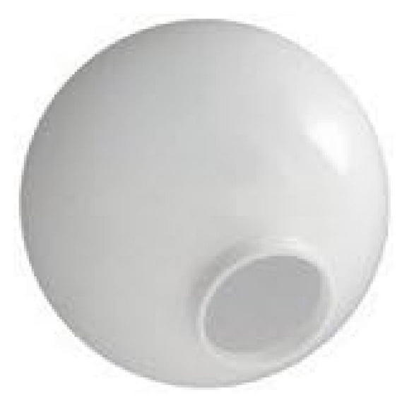 8 Inch White Lamp Post Globe with 3.24 Inch Threaded Neck
