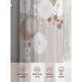 thumbnail image 6 of Brown White Floral Sheer Curtains 84 Inch Length 2 Panels for Living Room, Spring Botanical Leaves Farmhouse Voile Kitchen Curtain Set, Luxury Privacy Drapes Window Treatment for Bedroom, 6 of 7