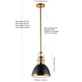 thumbnail image 3 of JONATHAN Y Homer 10" 1-Light Modern Industrial Iron LED Dome Pendant, Black/Brass Gold, 3 of 6
