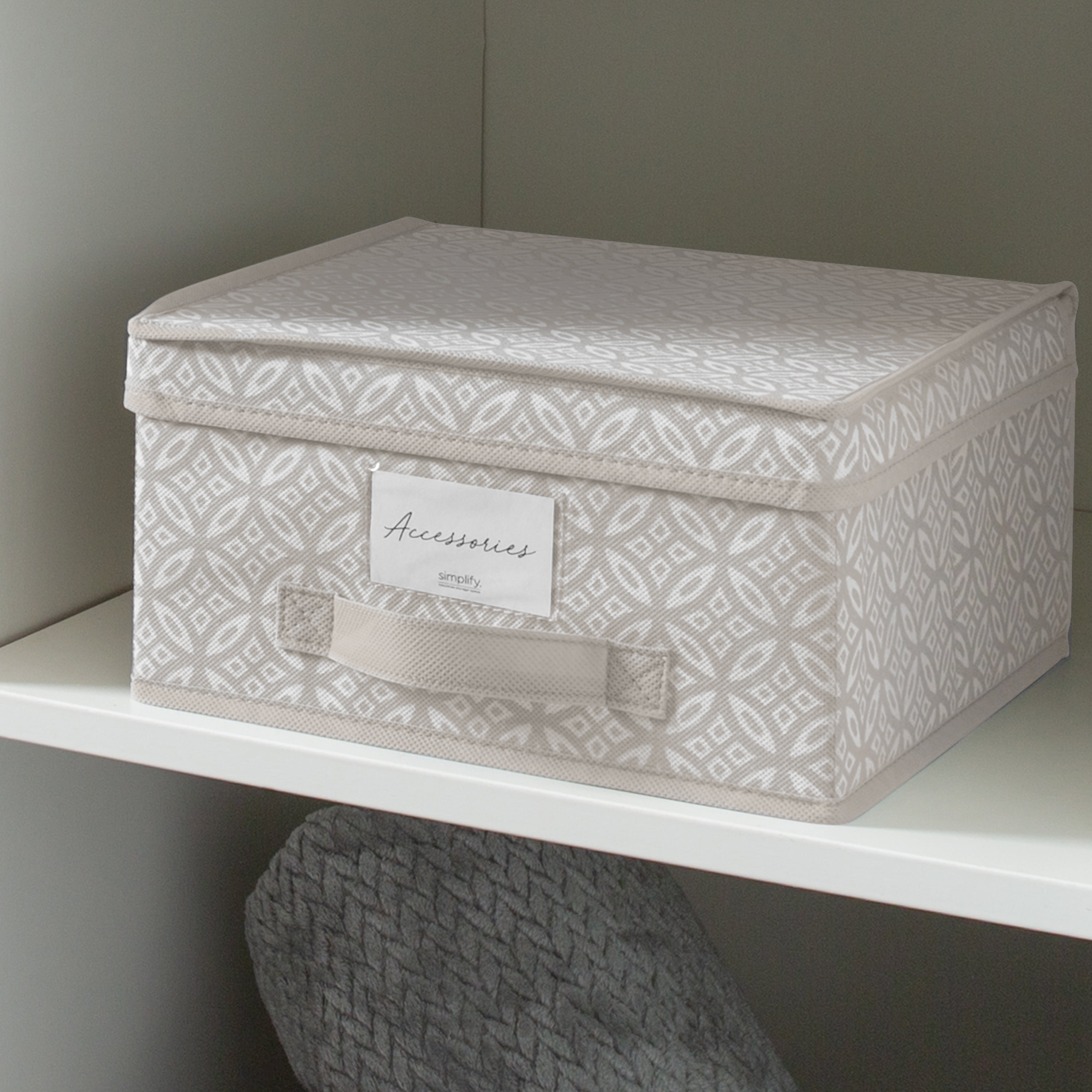 Simplify Boho Medium Fabric Storage Box in Gray