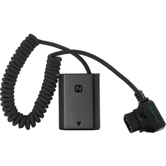Kondor Blue D-Tap to NP-FZ100 Coiled Dummy Battery Cable for Sony a7S III/a7 IV, Raven Black
