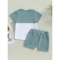 thumbnail image 3 of Inevnen Toddler Baby Boy Clothes Short Sleeve T Shirt Top Boys Shorts with Pocket Summer Outfit 2Pcs Set, 3 of 8