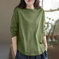 thumbnail image 6 of Felirenzacia Women's T-shirt Long Sleeved Shirt Plus Size Long Sleeved crewneck top, 6 of 6