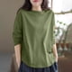 thumbnail image 4 of Tops para adolescentes,Camiseta de manga larga para mujer, cuello redondo informal, tejido de poliéster, ajuste suave y cómodo, ideal para el hogar y el trabajo, sopatenor, 4 of 8