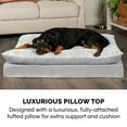 thumbnail image 2 of FurHaven Pet Products Embossed Faux Fur & Suede Orthopedic Pillow Top Mattress Pet Bed for Dogs & Cats - Gray, Large, 2 of 12