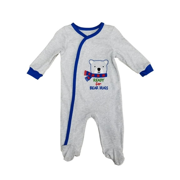 Infant Boys Heather Gray Ready For Bear Hugs Sleep & Play Pajama Sleeper
