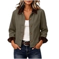 thumbnail image 2 of Mifsaly Womens Barn Jackets Corduroy Collar Button Down Bomber Jacket Fall Winter Fashion Vantage Western Style Daily Outdoor Casual Dating Work Office Lounge Outfits, 2 of 9
