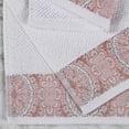 thumbnail image 3 of Superior Medallion Cotton 3 Piece Towel Set, White/ Emberglow, 3 of 8