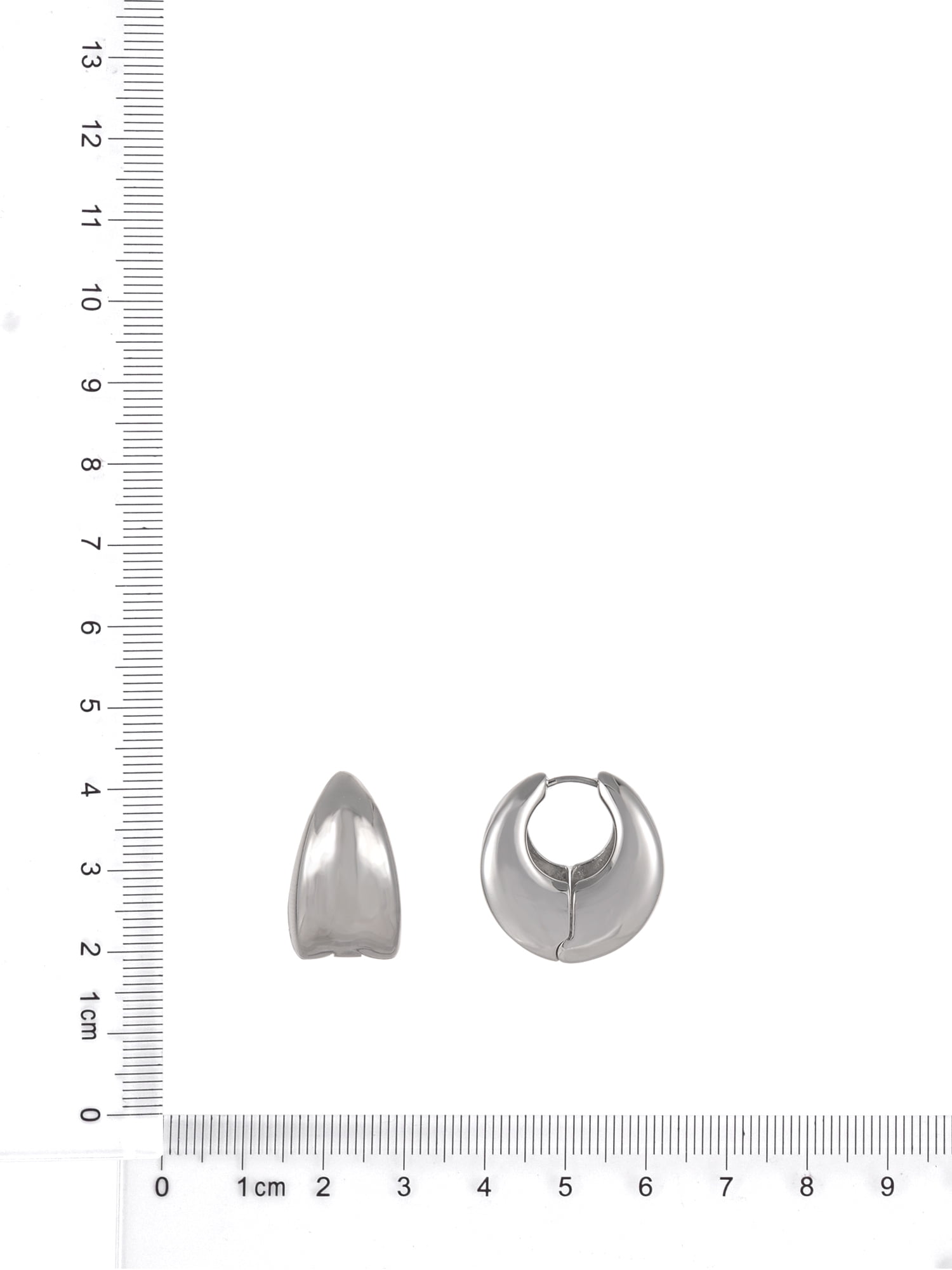 Time and Tru Silvertone Hinged Huggie Earring