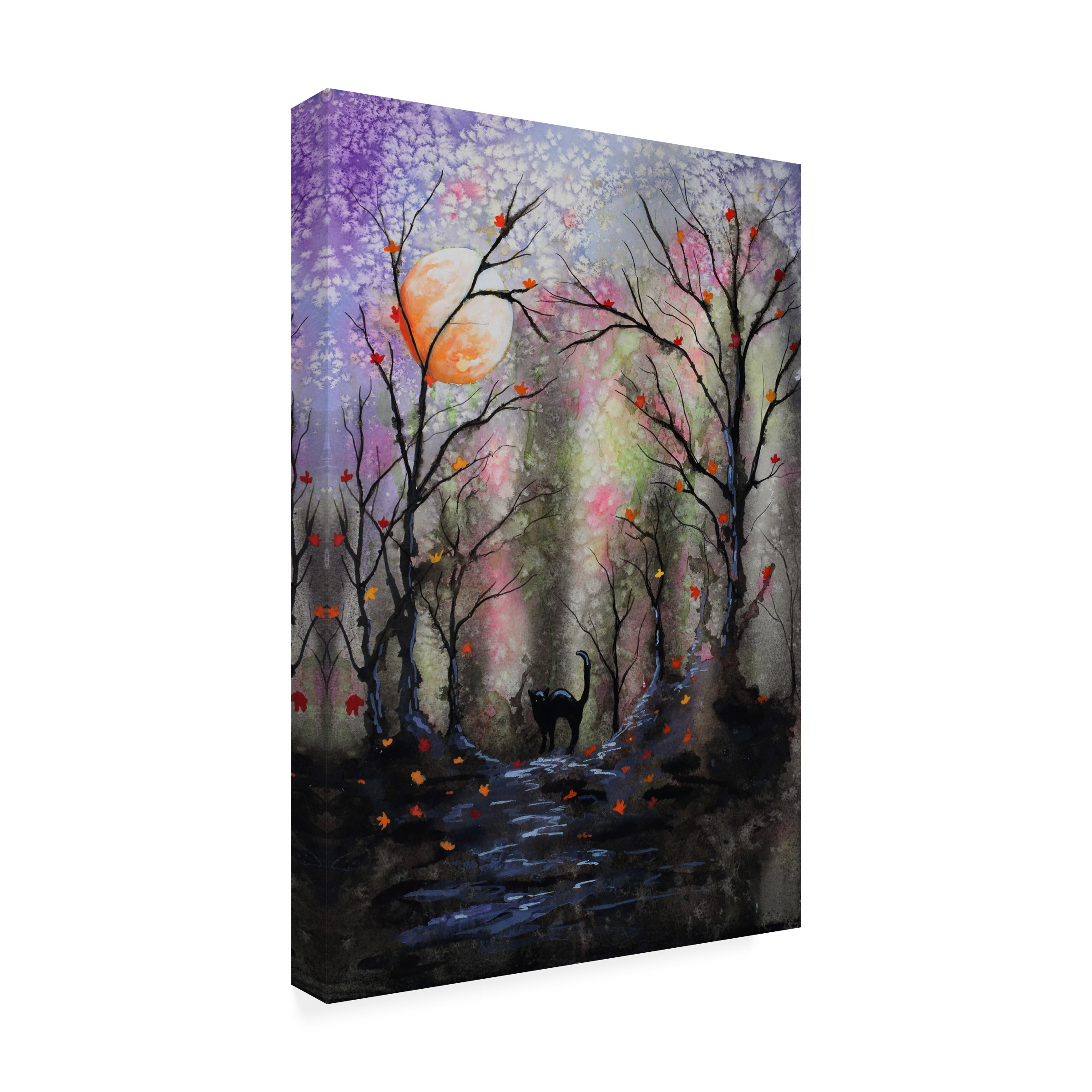 Michelle Faber 'Black Cat In Forest' Canvas Art