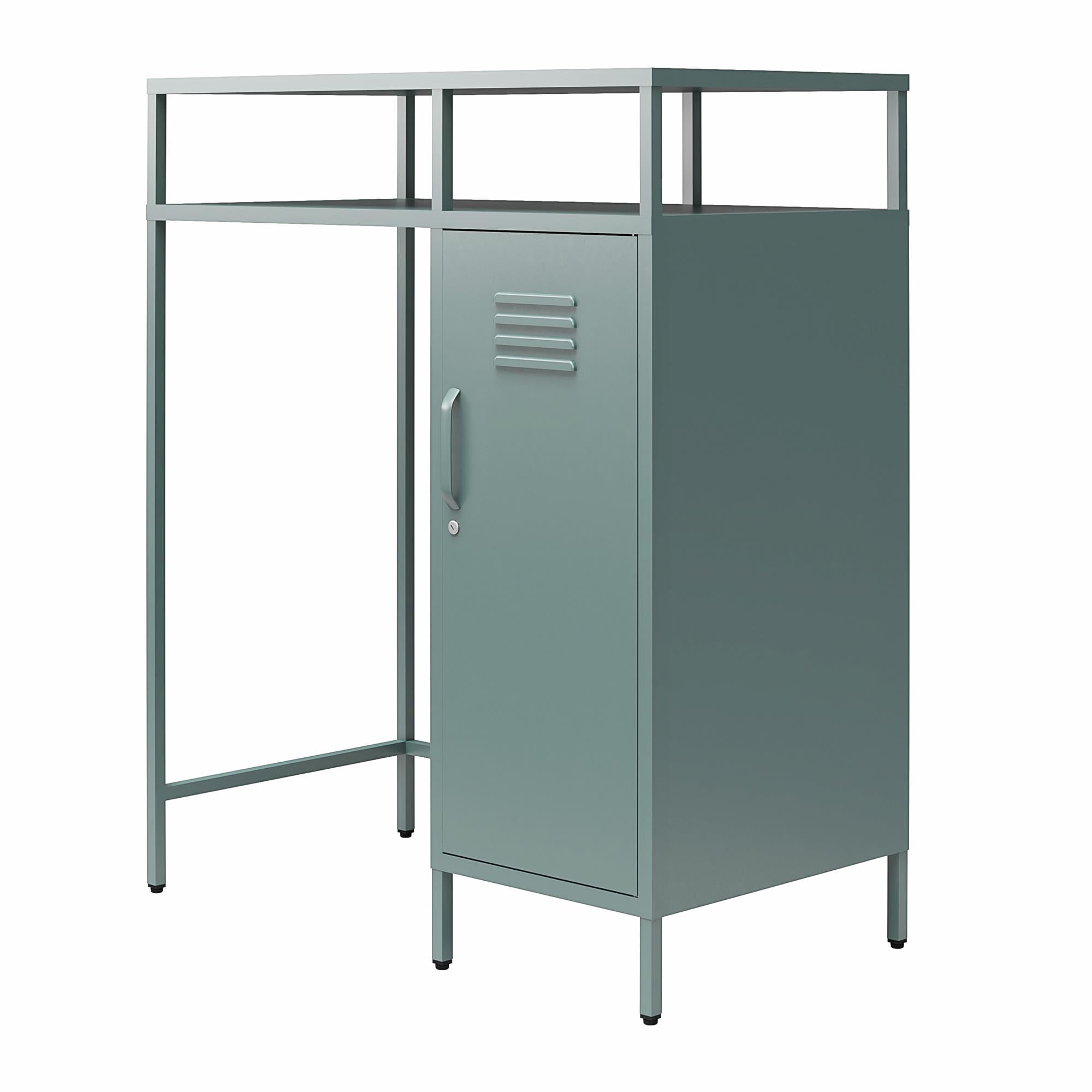 Novogratz Cache Metal Locker-Style Mini Refrigerator Organizer, Hunter Green