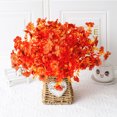 thumbnail image 5 of Orange Artificial Eucalyptus Flowers with Leaves Stems,Autumn Simulation Branches with Flowers,Plants Vines Floral Arrangement Wedding Bouquets Decor, 5 of 8