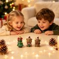 thumbnail image 4 of Gardjoe 5 Piece Christmas Resin Figurine Gift Box Set with Santa Snowman Bear Reindeer and Tree for Holiday Tabletop Shelf and Tree Display, 4 of 6