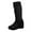 Black, variant on Fall Boots Knee High Fashion Boots for Fall and Winter Stylish Casual Leather Round Toe Knee Length Boots