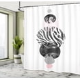 thumbnail image 4 of Ambesonne Contemporary Shower Curtain, Zebra Artwork Circles, 69"Wx84"L, Dark Grey Rose White, 4 of 4