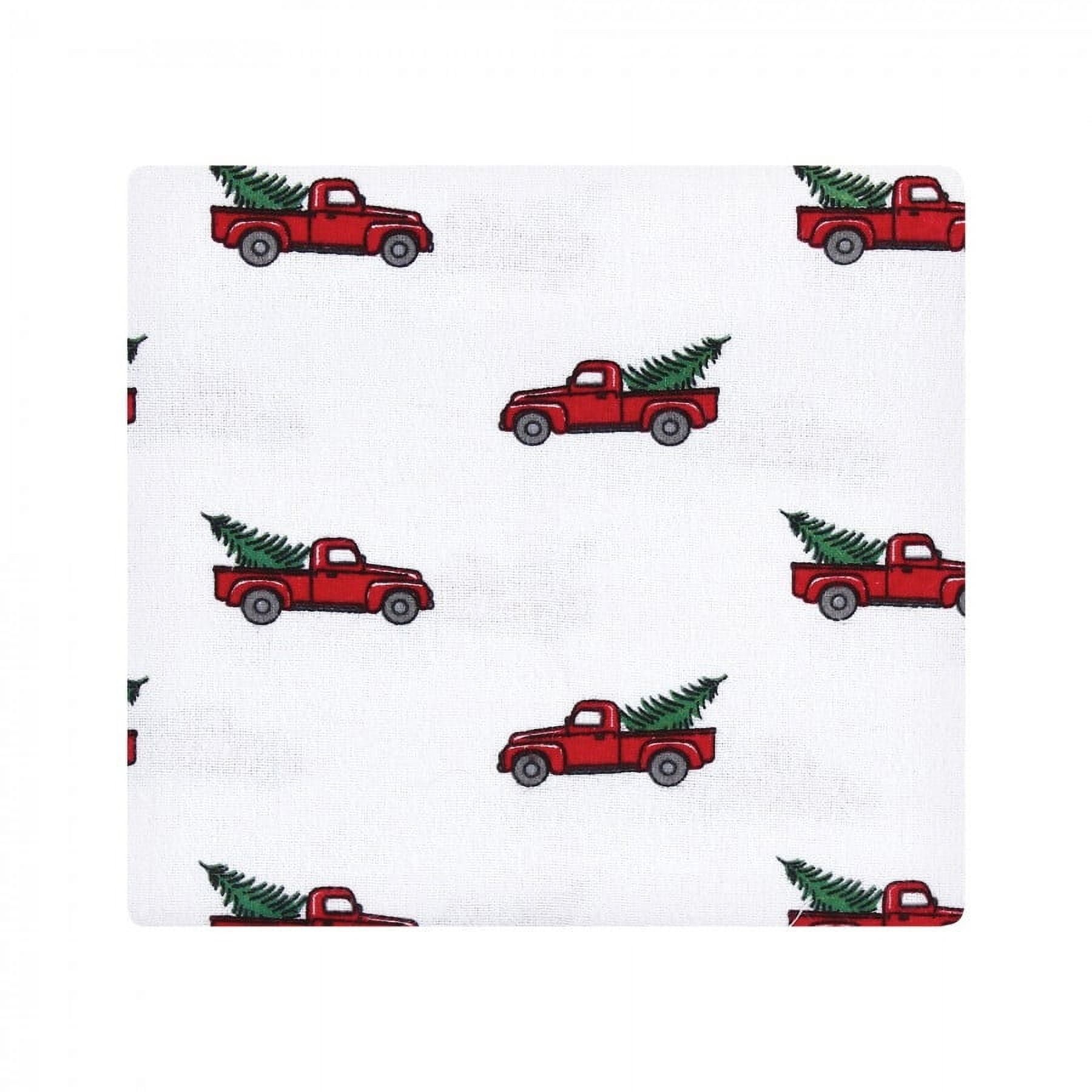 Hudson Baby Unisex Baby Cotton Poly Flannel Receiving Blankets Bundle, Christmas Tree Truck, One Size