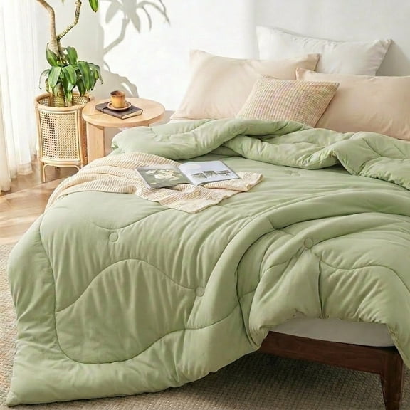 BDEUS Queen Bed in a Bag 7 Piece Comforter Set, Soft Microfiber Bedding Set with Comforter, Sheets & Pillow Shams, Lightweight All Season Down Alternative Comforter Set, Sage Green
