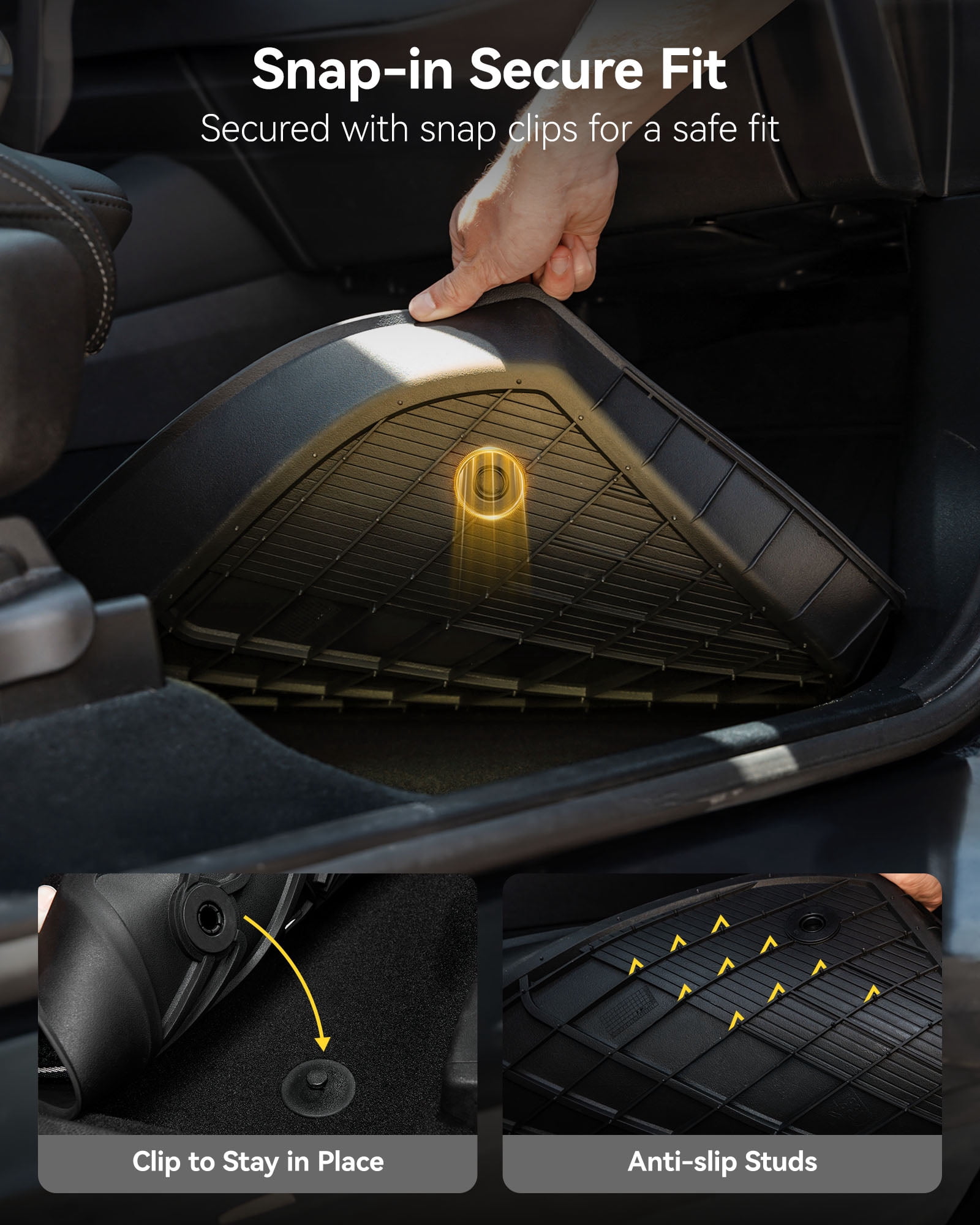 3W Tesla New Model Y Juniper Floor Mats and Cargo Liners, TPE Full Set Floor Liner for New Model Y 2025 2026, Cargo Mats and Seat Back Cover Protector, Car Mats for Tesla Accseeories, Black