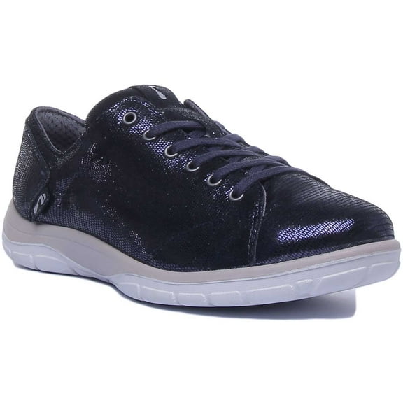 Strive Weston Women's Low Top Lace Up Leather Casual Sneakers In Blue Size 5.5/6