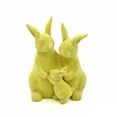 thumbnail image 2 of Yellow Easter Flocked Bunny Figurine - Minimalist Style Festive Decoration with Easy Display Dust Resistant Durable, Cute Rabbit Ornament for Home Desktop & Easter Decor, Yellow, 1pc, 2 of 6