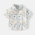 thumbnail image 6 of LYMAYTER Kids Boys Summer Shirts Baby Cotton Short Sleeve Shirts Toddler Print Button Tops for 2-10 Years, 6 of 9