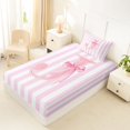 thumbnail image 4 of Manfei Alphabet J Design Twin Sheets,Pink Kawaii Bow Knot Bedding,3-Piece,1 Flat Sheet,1 Fitted Sheet and 1 Pillowcase, 4 of 6