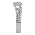 thumbnail image 4 of Halo Diamond Engagement Set with Princess Cut Center Diamond in 14K White Gold (1 1/2 cttw), 4 of 5