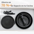 thumbnail image 3 of Sartenes Antiadherentes, Juego de 17 Ollas, Juego de Sartenes con Mango Desmontable, Bater&iacute;a de Cocina Apto para Lavaplatos Y Horno (Negro), 3 of 8