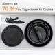 thumbnail image 3 of Sartenes Antiadherentes, Juego de 17 Ollas, Juego de Sartenes con Mango Desmontable, Bater&iacute;a de Cocina Apto para Lavaplatos Y Horno (Negro), 3 of 8