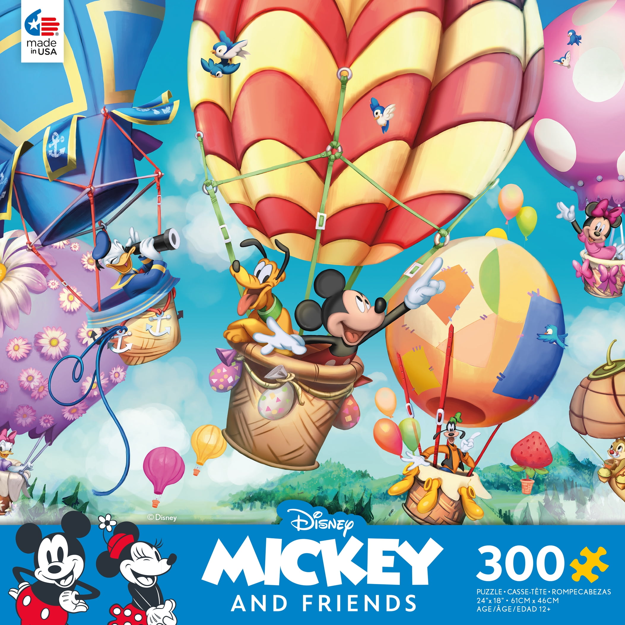 Ceaco Disney Mickey and Friends Hot Air Balloon 300-Piece Interlocking Jigsaw Puzzle for Children Ages 12+