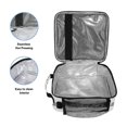 thumbnail image 3 of Insulated Square Lunch Bag with Side Mesh Pocket Fashion Lunch Box Reusable Lunch Tote 10.5" x9.5" x3.5" Grey Cute Donkeys Pattern, 3 of 6