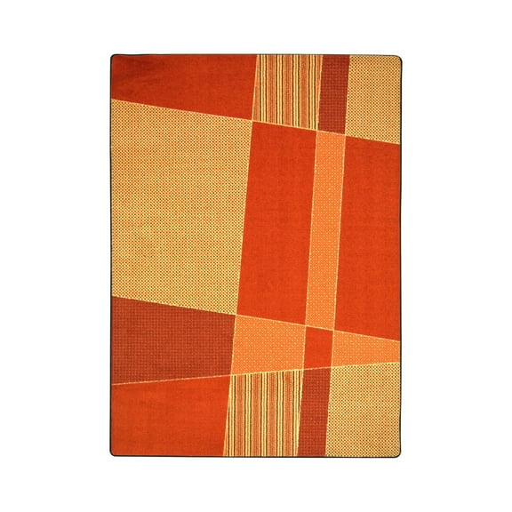 Joy Carpets Kid Essentials Teen Spazz Rectangle Area Rug 7'8" x 10'9" Orange