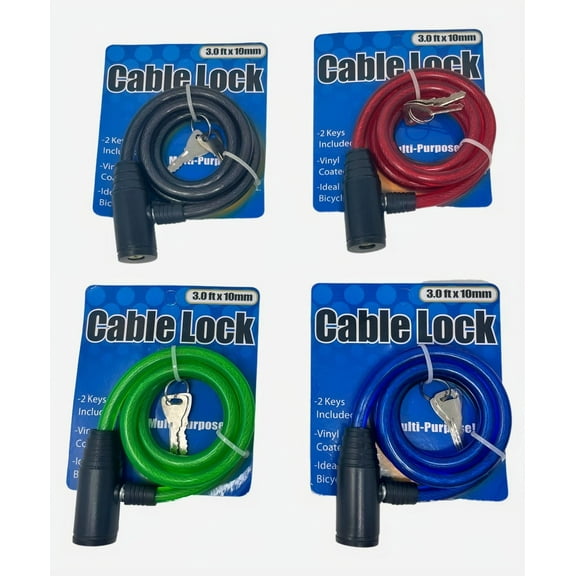 36" Cable Lock Bike Bicycle Motorcycle Multi-Purpose Anti Theft Security w/ Keys