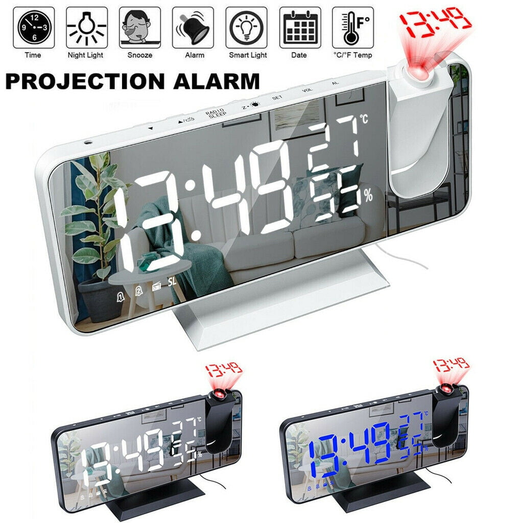 Projection Digital Alarm Clock for Bedrooms, Radio Alarm Clock with