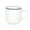 White, black, variant on Mainstays White Ceramic Coffee Mug with Blue Rim, 11 oz