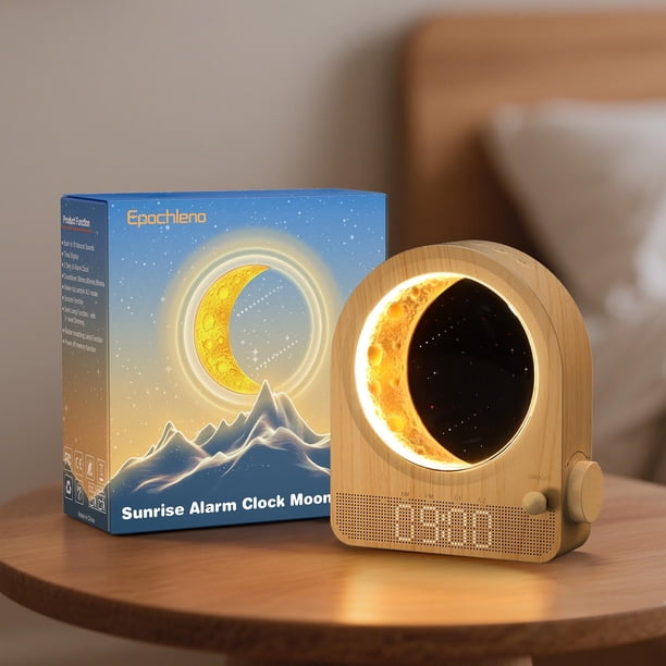 Despertador de amanecer Epochleno con ruido blanco y luz de la luna