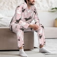 thumbnail image 7 of Kdxio Swan And Flowers2 Men’s Pajama Set Pajamas For Men 2 Piece PJ Set with Men Pajama Pants and Long Sleeve T-Shirt Lounge Set-Small, 7 of 7