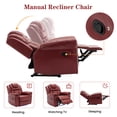 thumbnail image 2 of DeeHome Home Theater Seating Manual Recliner Chair with Center Console and LED Light Strip for Living Room, Wind Red, 2 of 9