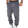 thumbnail image 2 of VSSSJ Casual Sweatpants for Men Regular Fit Drawstring Elastic Waist Solid Color Trousers Comfortable Gym Workout Jogging Long Pants Dark Gray XXL, 2 of 6
