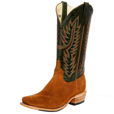 

Horsepower HP9500 Men`s Top Hand Camel Suede Rough Out 13` Emerald Top Cutter Toe Boot Tan 9.5 D