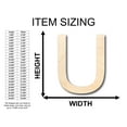 thumbnail image 2 of Unfinished Wood Arial Letter U Shape - Craft - up to 36" DIY 42" / 3/4", 2 of 3