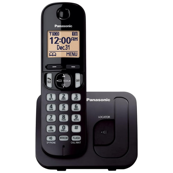 Teléfono inalámbrico Panasonic KX-TGC200B, pantalla de 1.6 pulgadas, negro