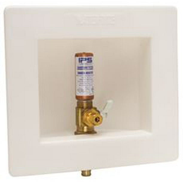 Ips WaterTite Icemaker Valve Outlet Box With 1/4 Turn Valve And Water