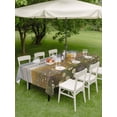thumbnail image 5 of 60x120 Inch Outdoor Tablecloth with Umbrella Hole Zipper Rectangle Spring Floral Rectangular Tablecloths Outside Waterproof Pastoral Flowers Modern Oil Painting Patio Table Cover for Picnic Party, 5 of 8