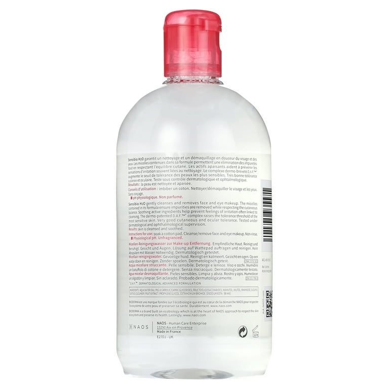 Bioderma - Sensibio H2O - Micellar Water - Cleansing and Make-Up Removing -  Refreshing Feeling - for Sensitive Skin 2x 500ml / 16.7 Fl Oz 
