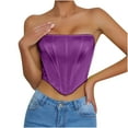 thumbnail image 2 of Elainilye Fashion Shapewear Tank Top Corset Top Sleeveless Strapless Bodyshaper Corset Tube Bandeau Summer Tops Vest,Purple, 2 of 9