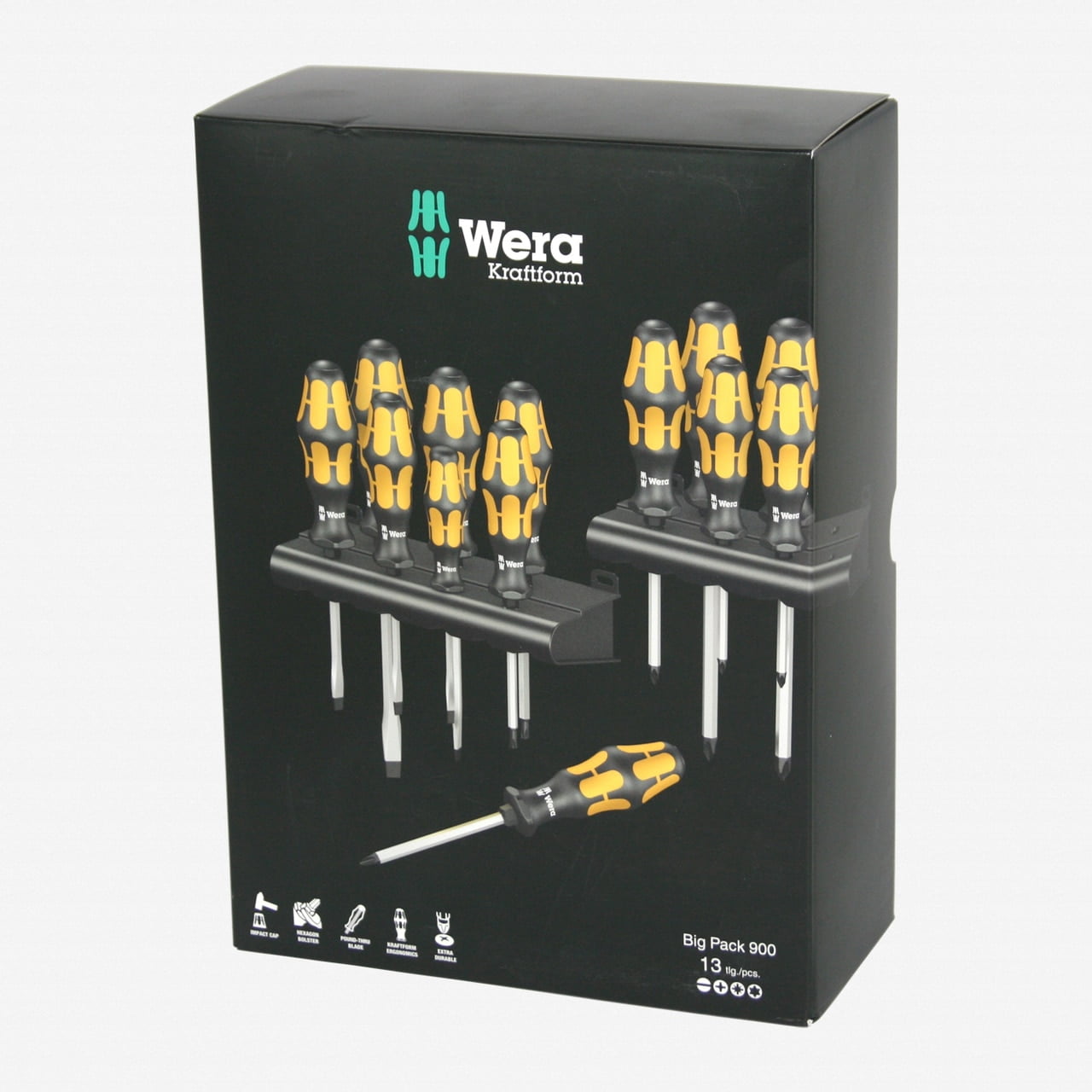 Wera 133285 Kraftform Big Pack 900 13 Piece Slotted/Phillips/Pozidriv