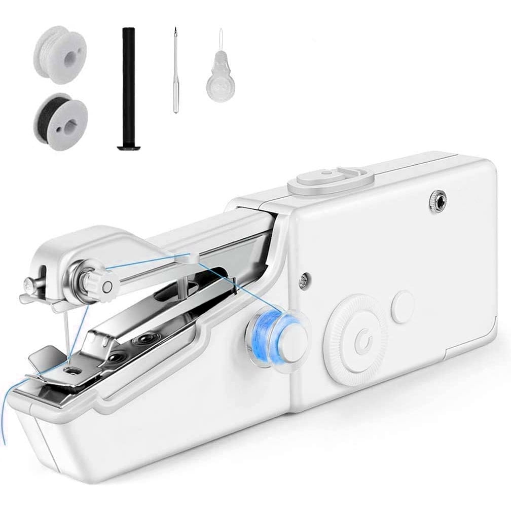 Cordless Stitch Machine Portable for Fabric Home Travel Use Mini Handheld Sewing Machine with Soft Tape Measure 