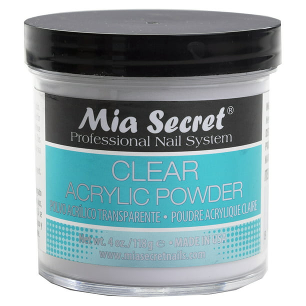 Mia Secret Professional Acrylic Nail System Clear Acrylic Powder, 4 oz. -  